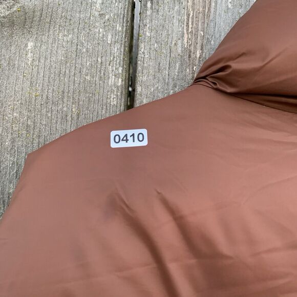 OLD NAVY Jacket Womens XL Brown Puffer Cropped Water Resistant Short Maple Quilt - Picture 15 of 15